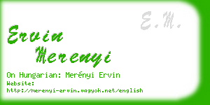 ervin merenyi business card