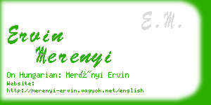 ervin merenyi business card